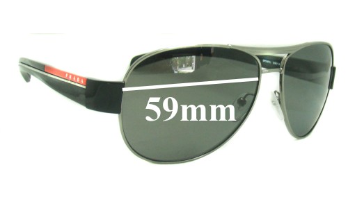 Sunglass Fix Replacement Lenses for Prada SPS51L & PS51LS - 59mm Wide 