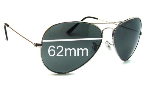 Sunglass Fix Lentilles de Remplacement pour Ray Ban RB3026 Italy Aviator - Not Large Metal - 62mm Wide 
