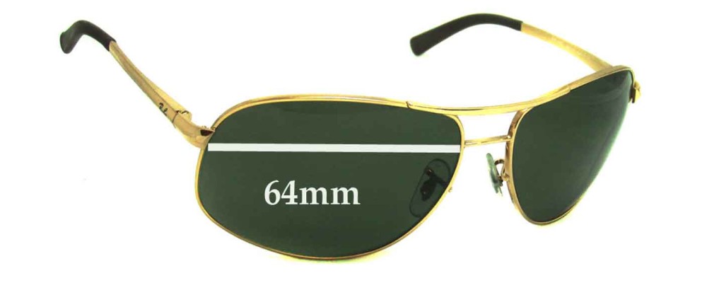 Ray Ban RB3387 Replacement Lenses 64mm 