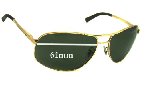 Ray Ban RB3387 Replacement Lenses 64mm wide 