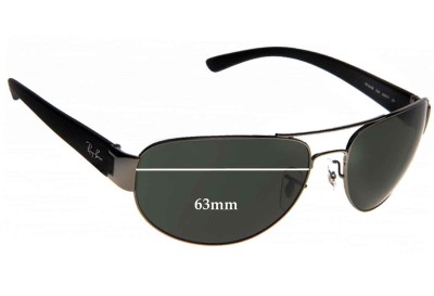 Ray Ban RB3448 Replacement Lenses 63mm wide 