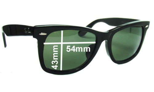 Sunglass Fix Replacement Lenses for Ray Ban RB2140 New Wayfarer - "New Wayfarer" on Right Arm - 54mm Wide 