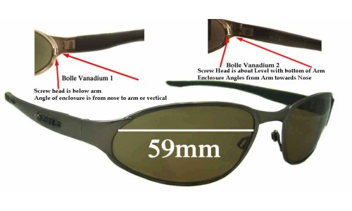 Sunglass Fix Lentilles de Remplacement pour Bolle Vanadium 2 - 59mm Wide 