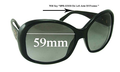 Sunglass Fix Replacement Lenses for Prada SPR03MS - 59mm Wide 