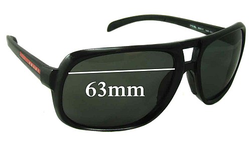 Sunglass Fix Replacement Lenses for Prada SPS06L - 63mm Wide 