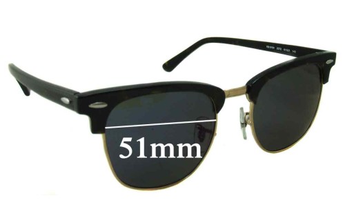 Sunglass Fix Replacement Lenses for Ray Ban RB5154 Clubmaster - 42.5mm Tall - 51mm Wide 