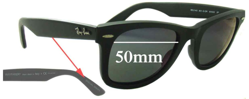 Sunglass Fix Replacement Lenses for Ray Ban RB2140 Wayfarer Special Series  - 50mm Wide