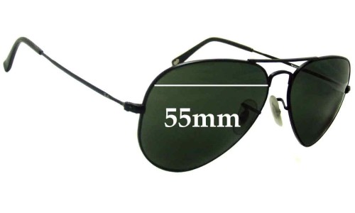 Sunglass Fix Replacement Lenses for Ray Ban RB6049 Aviator - 55mm Wide 