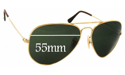 Sunglass Fix Replacement Lenses for Ray Ban RB8041 - 55mm Wide 