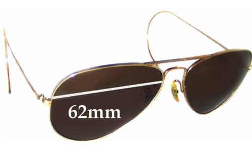 Sunglass Fix Replacement Lenses for Ray Ban B&L Aviator USA - 62mm Wide 