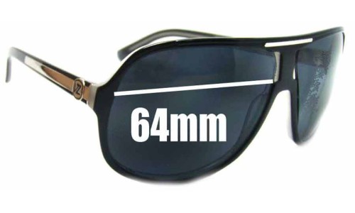 Sunglass Fix Replacement Lenses for Von Zipper Hoss - 64mm Wide 
