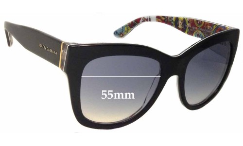 Sunglass Fix Lentes de Repuesto para Dolce & Gabbana DG4270 - 55mm Wide 
