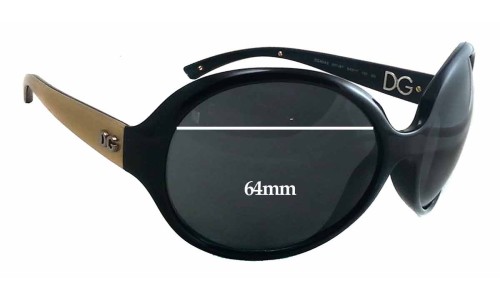 Sunglass Fix Lentes de Repuesto para Dolce & Gabbana DG6043 - 64mm Wide 