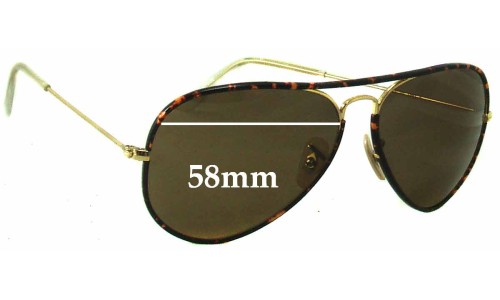Sunglass Fix Replacement Lenses for Ray Ban RB3025-J-M Aviator - 58mm Wide 