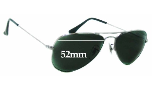 Sunglass Fix Replacement Lenses for Ray Ban RB3044 W3100 Aviator Small Metal - 52mm Wide 