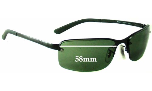 Sunglass Fix Replacement Lenses for Ray Ban RB3217 (equal sized nose and tail holes) - 58mm Wide 