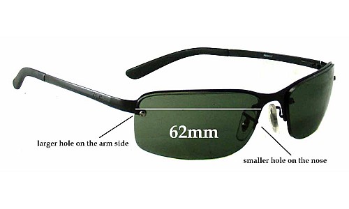 Sunglass Fix Replacement Lenses for Ray Ban RB3217 (Smaller Nose Hole) - 62mm Wide 