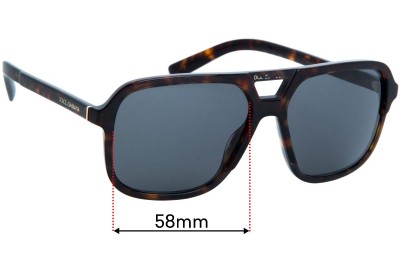 Dolce & Gabbana DG4354 Replacement Lenses 58mm wide 