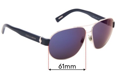 Dolce & Gabbana DG2117 Replacement Lenses 61mm wide 