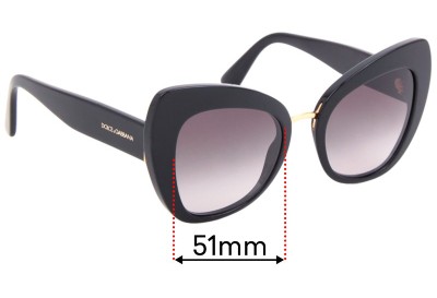 Dolce & Gabbana DG4319 Replacement Lenses 51mm wide 