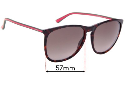 Gucci GG3767/S Replacement Lenses 57mm wide 