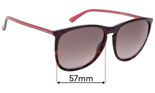 Gucci GG3767/S Replacement Lenses 57mm wide 