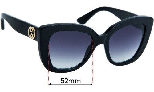 Sunglass Fix Lentes de Repuesto para Gucci GG0327S - 52mm Wide 