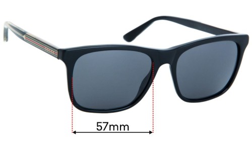 Sunglass Fix Replacement Lenses for Gucci GG0381/S - 57mm Wide 