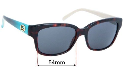 Sunglass Fix Replacement Lenses for Gucci GG3615/S - 54mm Wide 