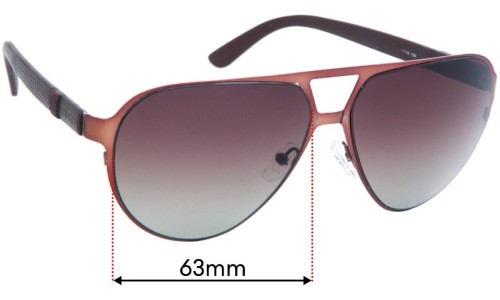 Sunglass Fix Replacement Lenses for Gucci Unknown Model - 63mm Wide 