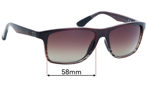 Sunglass Fix Replacement Lenses for Maui Jim MJ798 Onshore - 58mm Wide 