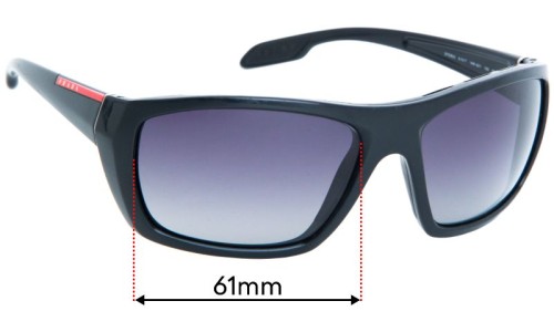 Sunglass Fix Replacement Lenses for Prada SPS06S - 61mm Wide 