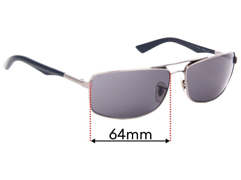 Monarch Twisted criticus Ray Ban RB3465 64mm Replacement Lenses