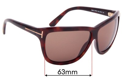 Tom Ford Dahlia TF127 Replacement Lenses 63mm wide 