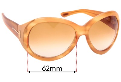 Tom Ford Elizabeth TF27 Replacement Lenses 62mm wide 
