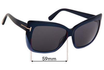 Tom Ford Irina TF390 Replacement Lenses 59mm wide 