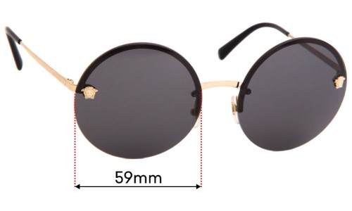 Sunglass Fix Replacement Lenses for Versace MOD 2176 - 59mm Wide 