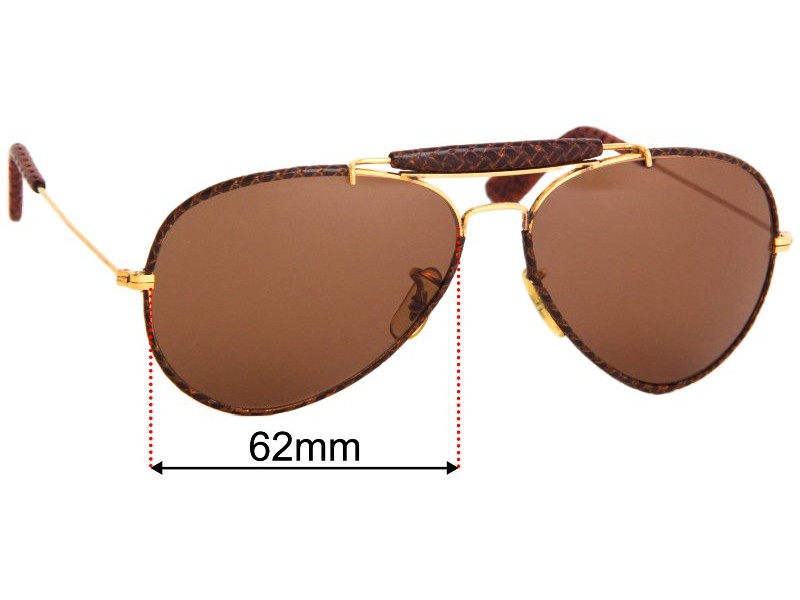 Ray Ban B&L Outdoorsman Leather 62mm Replacement Lenses