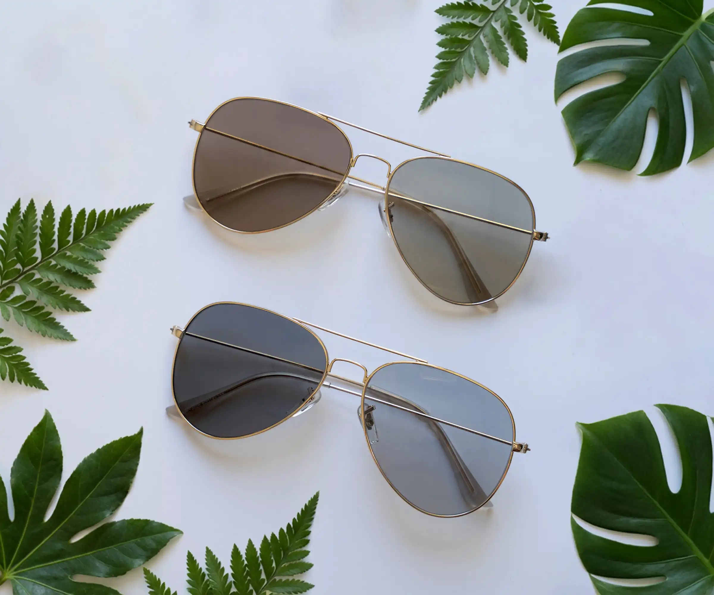 Photochromatic lenses adapt to UV exposure Person wearing sunglasses that adjust to changing light conditions