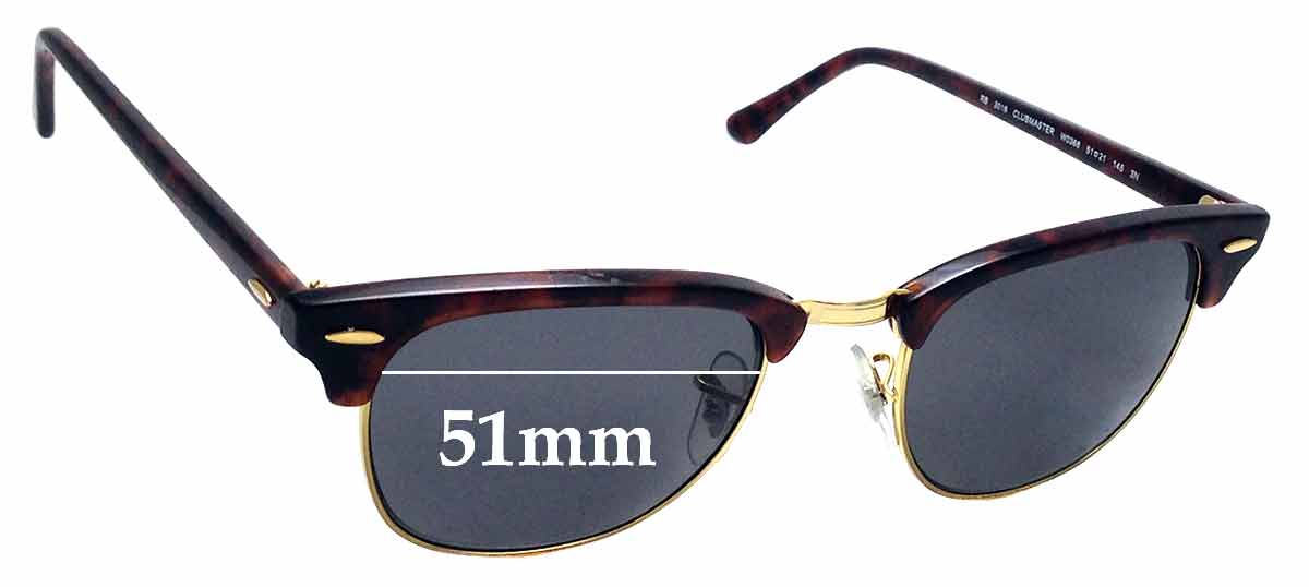 Nat genade Stam Ray Ban B&L Clubmaster WO366 51mm Replacement Lenses